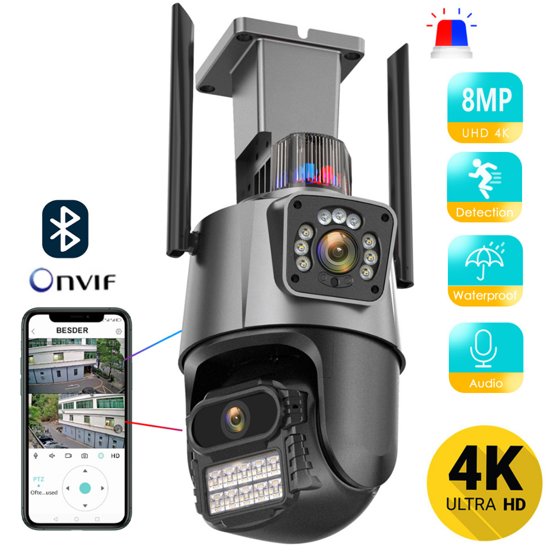 Camera De supraveghere 8MP 4K, WI-Fi, Sistem Zoom, Urmarire automata, senzori CMOS de inalta performanta