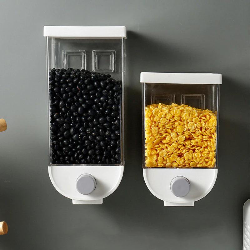 Dispenser/Dozator de cereale pentru bucatarie, cu buton dozaj, capacitate 1.5 Kg - Oricare.ro