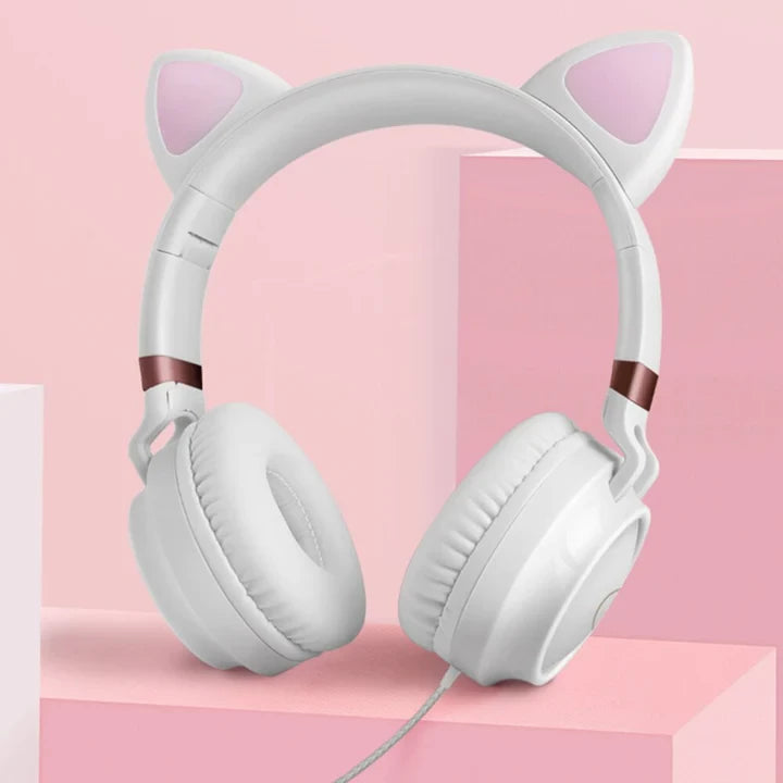 Casti Wireless cu model urechi de pisica, pliabile - Oricare.ro